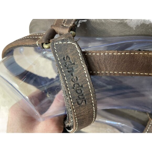 Skechers Shape-Ups Brown Leather Toning Rocker Sandals Womens Size 10 - Picture 6 of 9